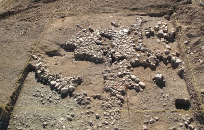 Figure 6. Trench V showing architectural remains. 
